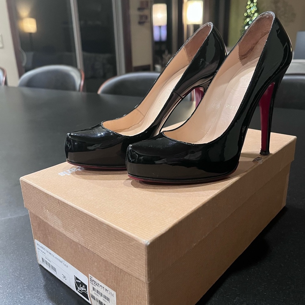 Christian Louboutin Rolando 120 Pumps, Size 36 – Black Patent Leather